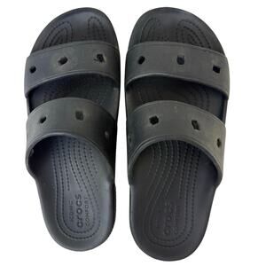 Crocs Classic 2 Strap Slide Sandals Black Unisex Men's 5 Women's 7